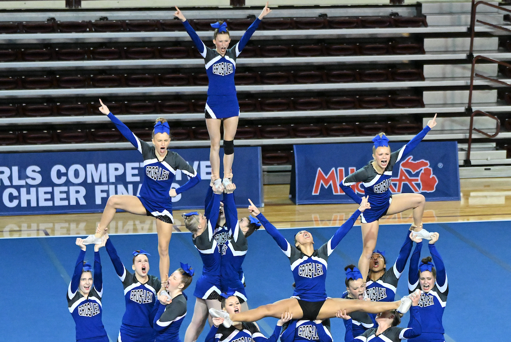 Croswell-Lexington completes a routine during Saturday’s Division 3 Final at Central Michigan University. 